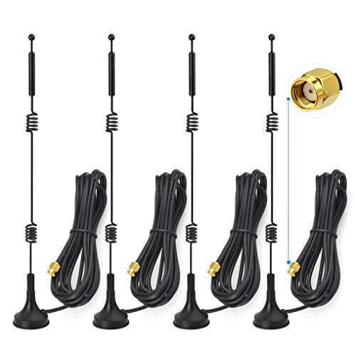 Dual Band Wifi 2.4Ghz 5Ghz 5.8Ghz 9Dbi Magnetic Base Mimo Rp-Sma Male Antenna 4-Pack For Wifi Router Wireless Network Card Usb Adapter Security Ip Camera