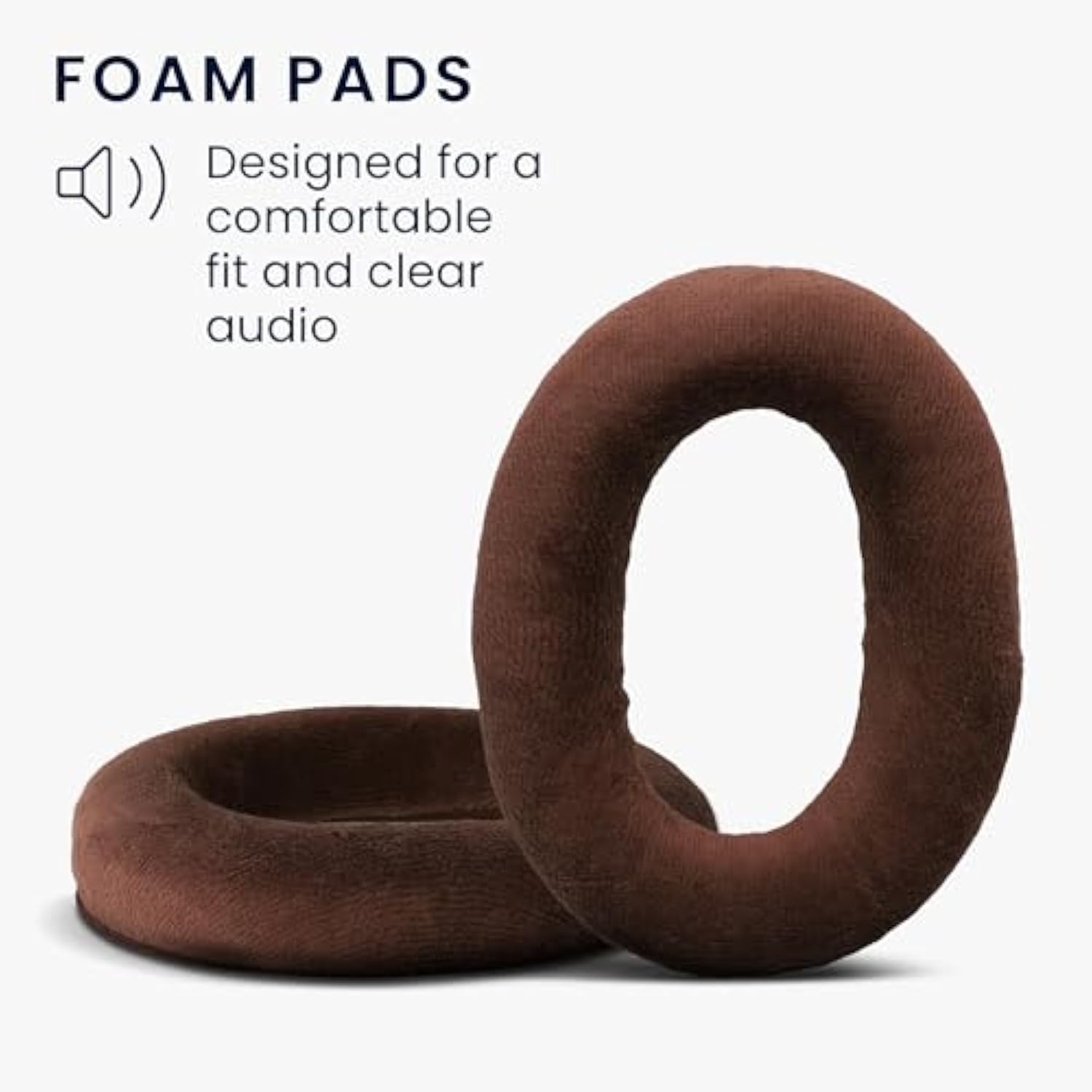 kwmobile 2X Earpad Compatible with Sennheiser HD515 / HD555 / HD595 / HD518 - Replacement Velour Earpad Cushion for Headphones - Brown