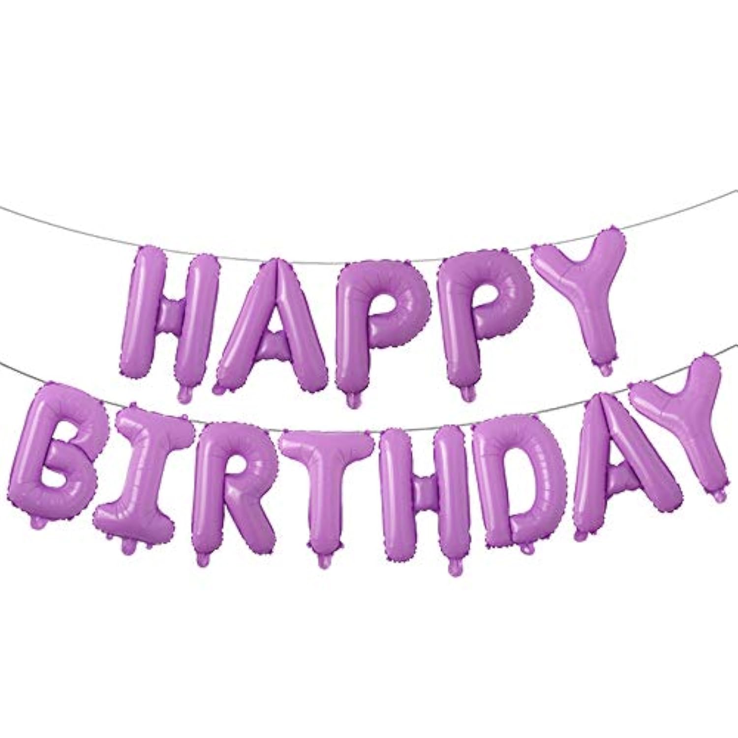 Happy Birthday Balloons, Aluminum Foil Banner Balloons For Birthday Party Decorations And Supplies (Purple)