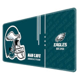 Large Gaming Mouse Pad, Extended Desk Mousepad With Stitched Edges, Football Computer Keyboard Pad,Dark Green Design For Sport Fans, 31.5 X 11.8 In