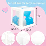 Baby Boxes With 41 Letters And 36 Balloons, 4Pcs Clear Balloon Boxes F