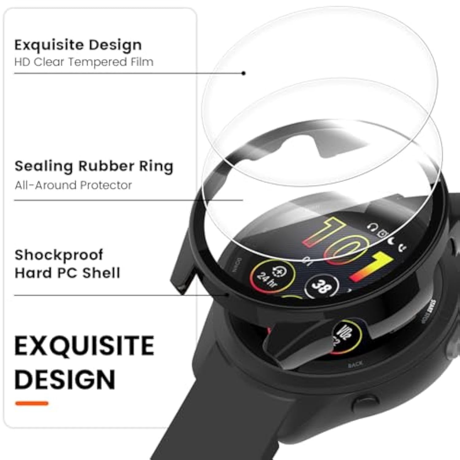 Protective Case Intended For Garmin Forerunner 165/165 Music Screen Protector Hard Pc Ultra-Thin Bumper Protector Cover Smartwatch Accessories (6Packs)