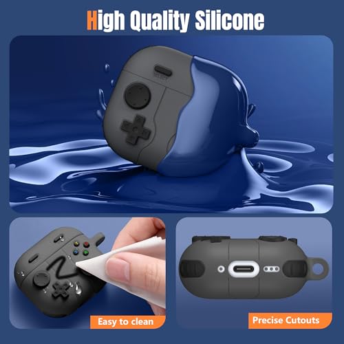 Game Case for AirPods 4 2024 Cover with Cleaner Kit, Keychain, Compatible with  Airpods 4 Case Covers, Cute Funny Shock-Proof Protective