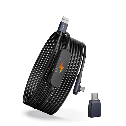 Link Cable with Charging 16FT Compatible with Meta Quest 3S/3 Accessories, Quest2/Pro, Pico4, Next-Gen VR Cable with USB 3.0 A to C Adapter for