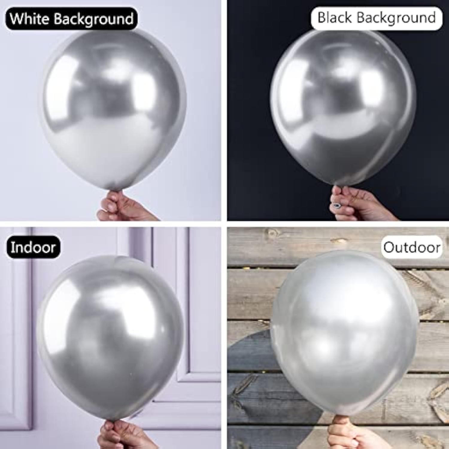 Metallic Silver Balloons 140 Pcs Different Sizes Pack Of 18 12 10 5 Inch Chrome Silver Balloon Arch Kit Garland For Graduation New Year Wedding Birthday Party Decorations Silver-G102