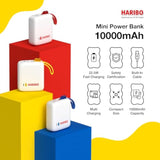 Haribo Mini Power Bank 10000Mah, 22.5W Fast Charging, Built-In Cable, Compact Size, 5V 3A, Gummy Bear Style Portable Charger For Iphone 15 16, Samsung Galaxy, Motorola