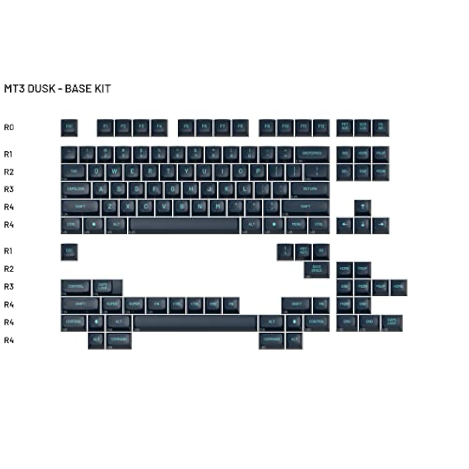 DROP MT3 Dusk Keycap Set, ABS Hi-Profile, Doubleshot Legends, Cherry MX Style