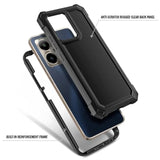 For Cricket Outlast 5G 2024 Case, At&T Motivate Pro 5G With [Built-In Screen Protector], [9Ft Military Grade Drop Tested] Full-Body Protective Shockproof Bumper Case (Black)