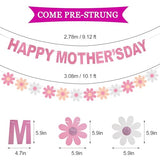 Happy Mother's Day Decorations Banner - NO DIY - Pink Glitter Mothers Day Party Supplies Photo Backdrops