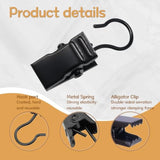 100 Pack Black Stainless Steel Small Curtain Clips, Curtain Hooks Clips For Hanging For Outside Christmas String Lights Indoor Outdoor Activities Supplies Hanger Clips Dd021-B