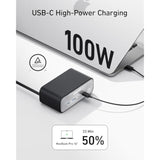 Anker Nano Charging Station(100W Max), 7-in-1 USB C Power Strip for iPhone 16/15/14 and MacBook Air/Pro, 5ft Thin Cord,3AC, 2USB A,2USB C,Power Delivery Desktop Accessory for Home&Office(Black)