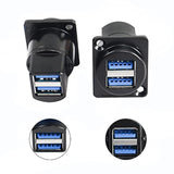 Usb 3.0 Socket Dual Usb Panel Mount Solderless Connector, Usb 3.0 Female To Fe