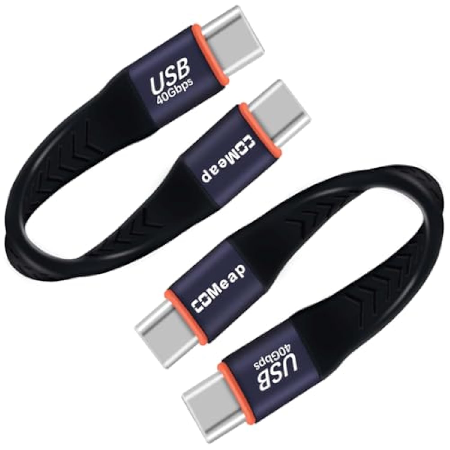 Short Usb C Cable, 40Gbps Usb4 4 Inch Support 100W Pd Fast Charging, 8K Display, Thunderbolt 4/3 Interface, Flat Usb C To Usb C For Steam Deck, Rog Ally, Laptop, Tablet, Phone (2-Pack