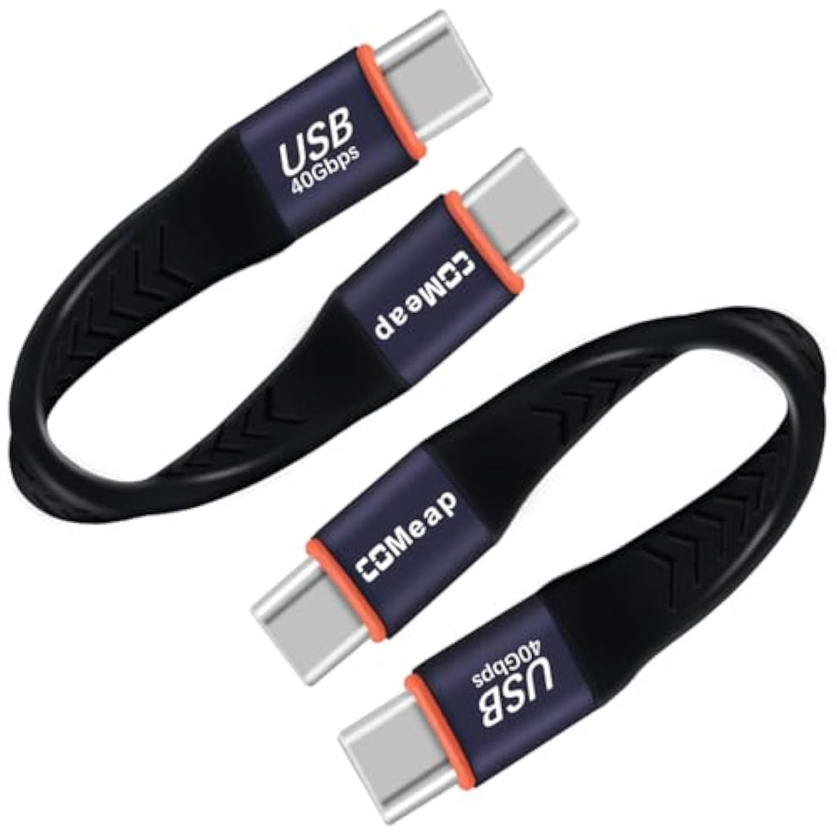 Short Usb C Cable, 40Gbps Usb4 4 Inch Support 100W Pd Fast Charging, 8K Display, Thunderbolt 4/3 Interface, Flat Usb C To Usb C For Steam Deck, Rog Ally, Laptop, Tablet, Phone (2-Pack