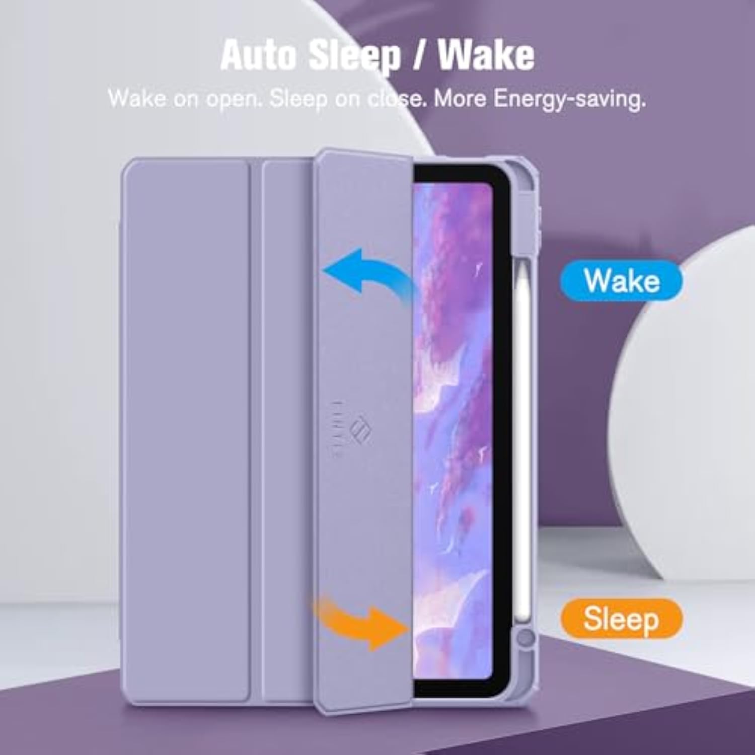 Fintie Hybrid Slim Case For Air 11-Inch M3 (2025) / M2 (2024), Air 5Th (2022) / 4Th Generation (2020) 10.9 Inch - Shockproof Cover With Clear Back Shell & Pencil Holder, Lilac Purple