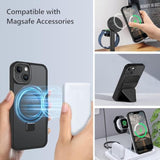 Magnetic For Iphone 14/Iphone 13 Case, Compatible With Magsafe With Magnetic Stand Ring Holder, Translucent Matte Back Tpu Bumper Military Grade Protective Case For Iphone 14/Iphone 13, Black