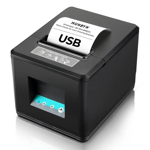80Mm Usb Thermal Receipt Printer, Pos Printer With Auto Cutter Esc/Pos Command Support Windows Mac, Do Not Support Square (Only Usb Interface)