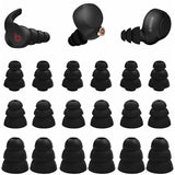 9 Pairs Compatible With Beats Studio Buds + / Fit Pro/Wf-1000Xm5 / Wf-1000Xm4 Triple Flange Ear Tips, Noise Reduce Silicone With 4Mm Connector Hole Fit For Most 4Mm - 5Mm In-Ear Earphones - Black