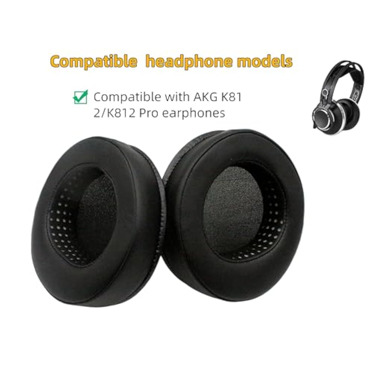 Ear Pads Replacement,Compatible With Akg K812/K812 Pro Headphones,Ear Pads Cushions With Upgrade Memory Foam & High Protein Leather(Black)