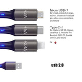 Light Up Phone Charger Cord, Multi Led Charging Cable Rgb Glowing Gradual Ligh