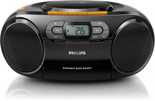 Portable Cd Player Boombox - Portable Mp3 Player And Cassette Tape Player, Boom Box Compact Stereo Sound System With Dynamic Bass Boost, Take Your Music Outside With Usb Hifi Music Player