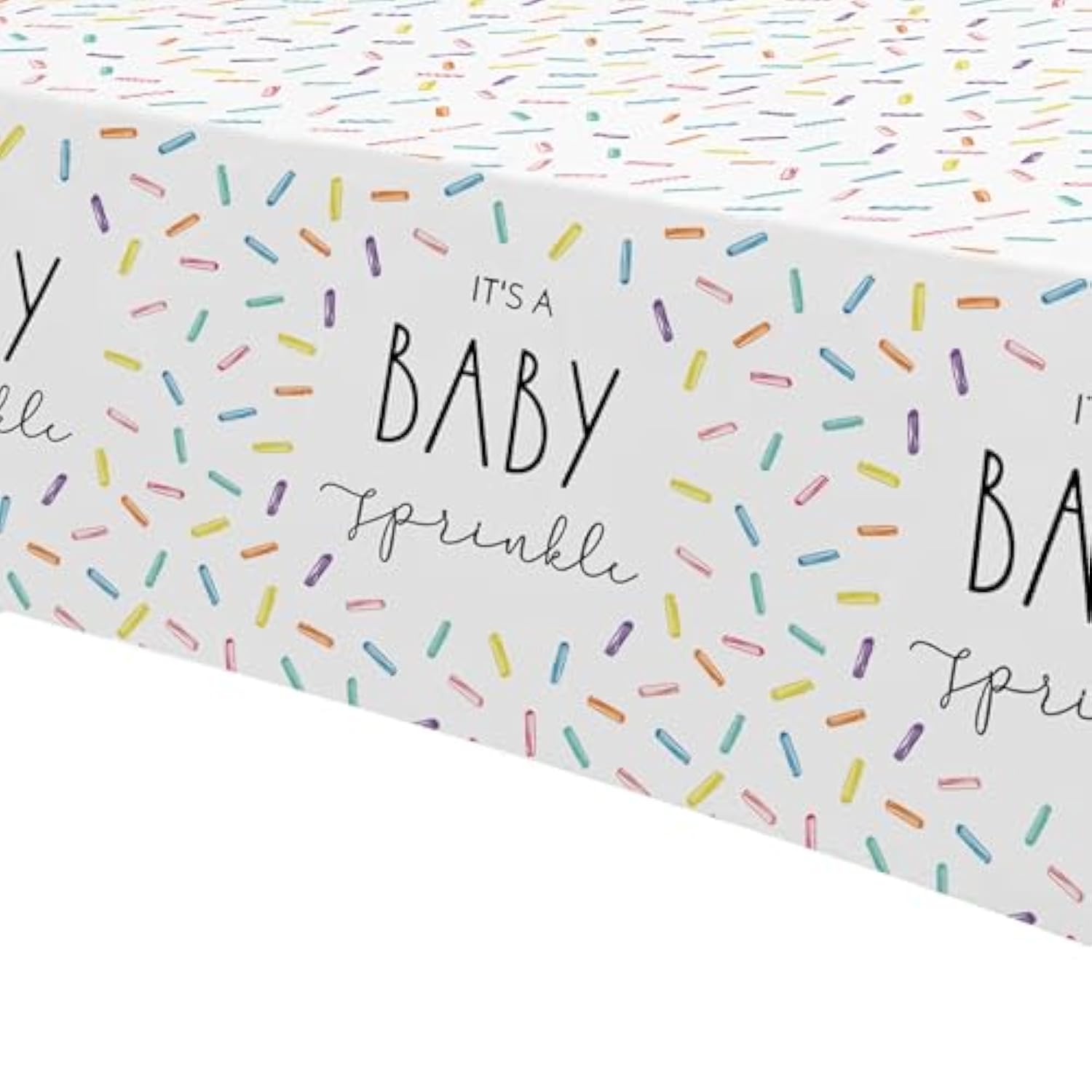Sprinkle Baby Shower Decorations Tablecloth For Boys Girls - 3 Pack Disposable Rainbow Confetti Theme It'S A Baby Sprinkle Party Table Cover Supplies, 86In X 55In