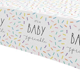 Sprinkle Baby Shower Decorations Tablecloth For Boys Girls - 3 Pack Disposable Rainbow Confetti Theme It'S A Baby Sprinkle Party Table Cover Supplies, 86In X 55In