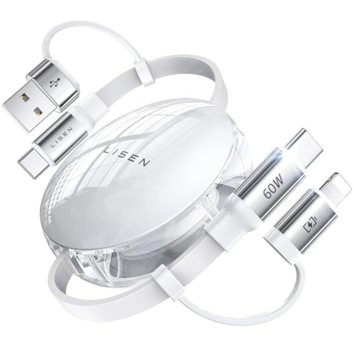 4 In 1 Multi Charging Cable [Carry Anywhere] [Fast Charge All Devices] 60W Pd