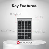 Bluetooth Number Pad For Laptop - Wireless Numeric Keypad - 22 Key Numeric Keypad For Data Entry, Numpad Compatible With Macbook, Ipad, Iphone, Ios, Laptop, Pc, Android