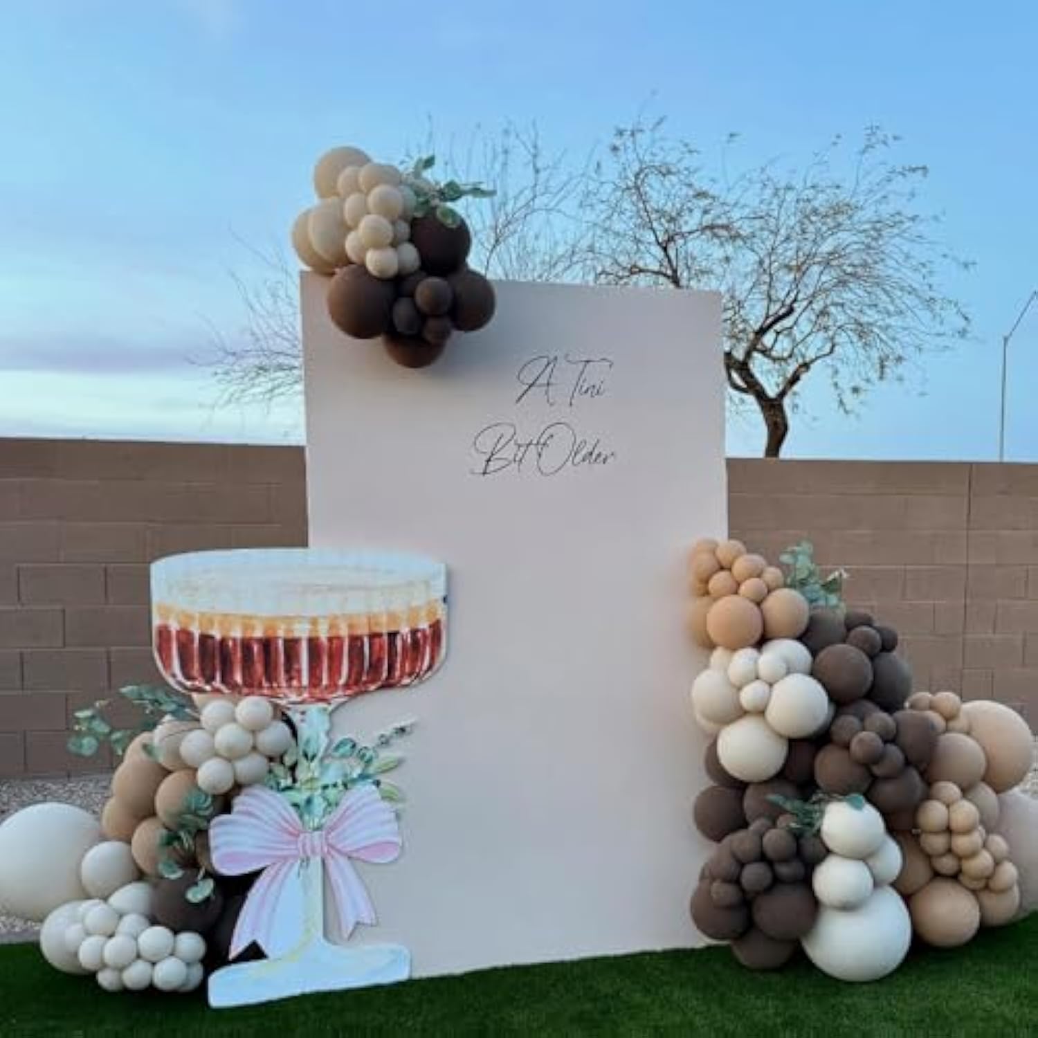 Double-Stuff Pearl White Sand Balloon Garland Arch Kit, 132Pcs 18/10/5 Inch Balloons With Metallic Gold For Wedding, Bridal, Baby Shower, Birthday, Anniversary Parties