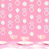 Iridescent Engagement Ring Garland - 4 Pcs, 12' | Bachelorette Decorations, Tying The Knot Bride Bach Decor, Engagement Party Photo Booth Backdrop, Proposal Supplies