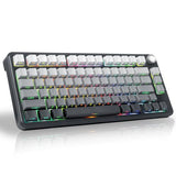 75% Wireless Mechanical Gaming Keyboard, Bluetooth/2.4G/Usb Wired, Creamy Sound, Rgb Backlit, Hot Swappable Pre-Lubed Linear Switches, Volume Knob, Custom Gasket Structure For Win/Mac, White