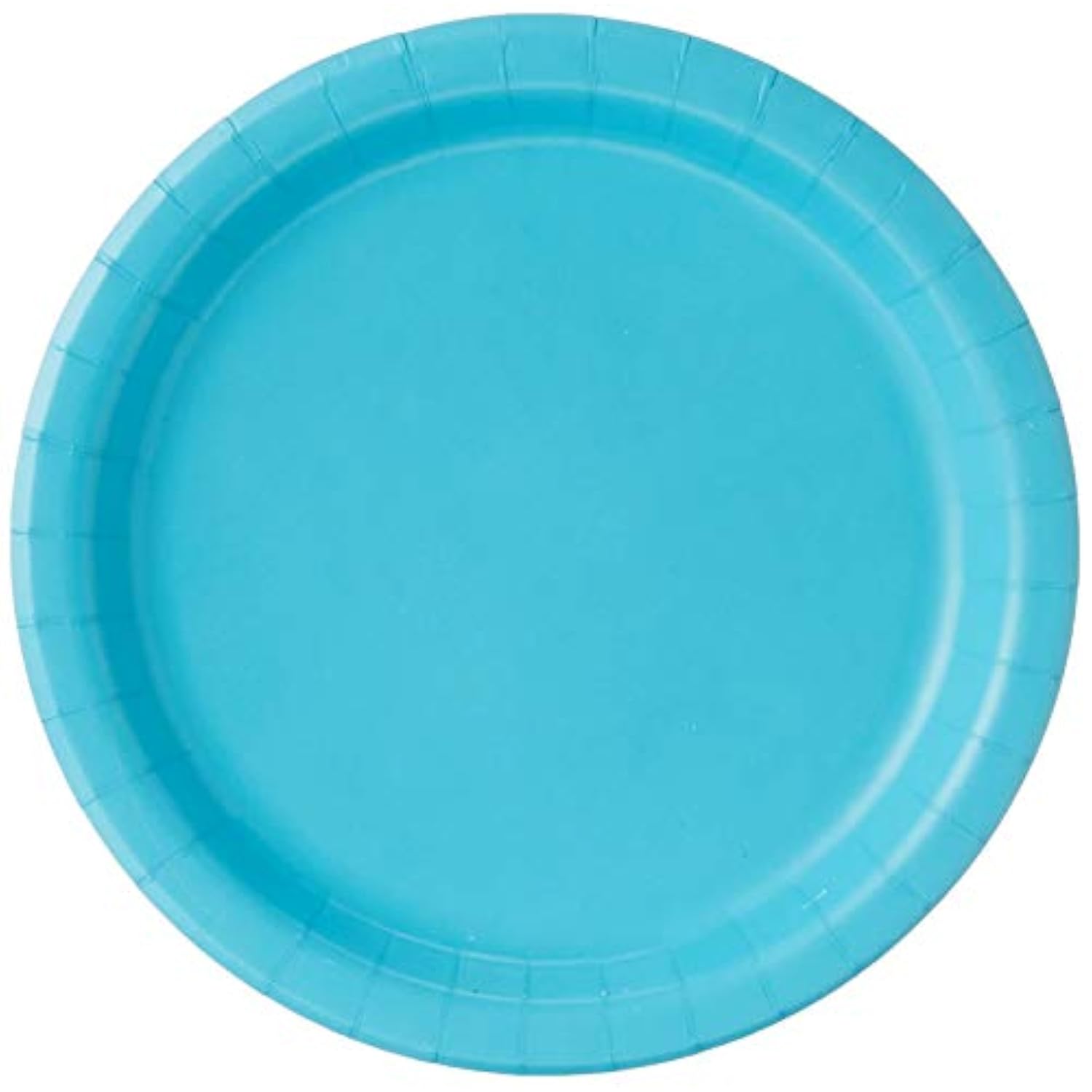 Creative Converting 7" Solid Bermuda Blue Luncheon Paper Plates - 24pcs