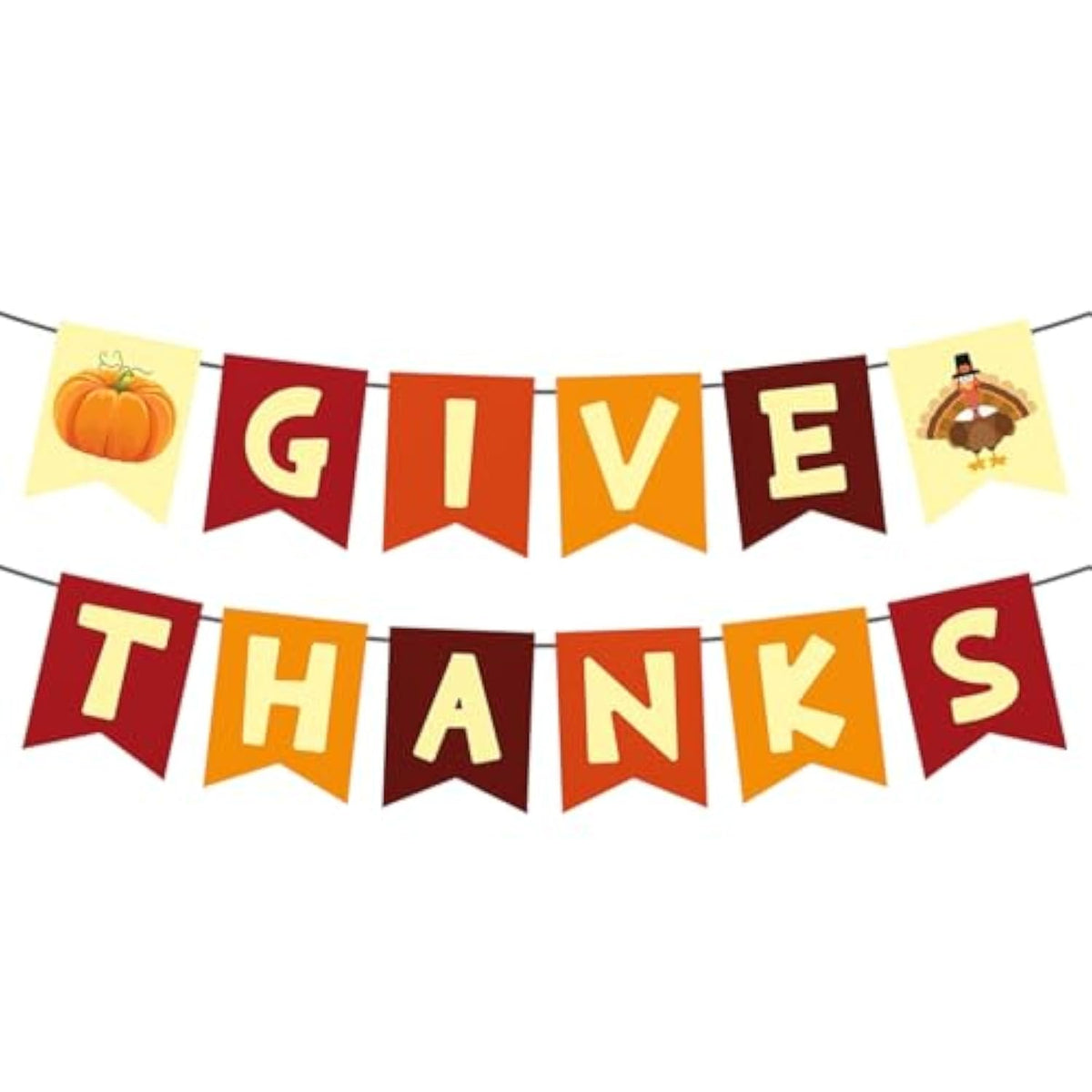 Thanksgiving Banner 1 Pack Fall Party Decorations Give Thanks Pumpkin Turkey Garland