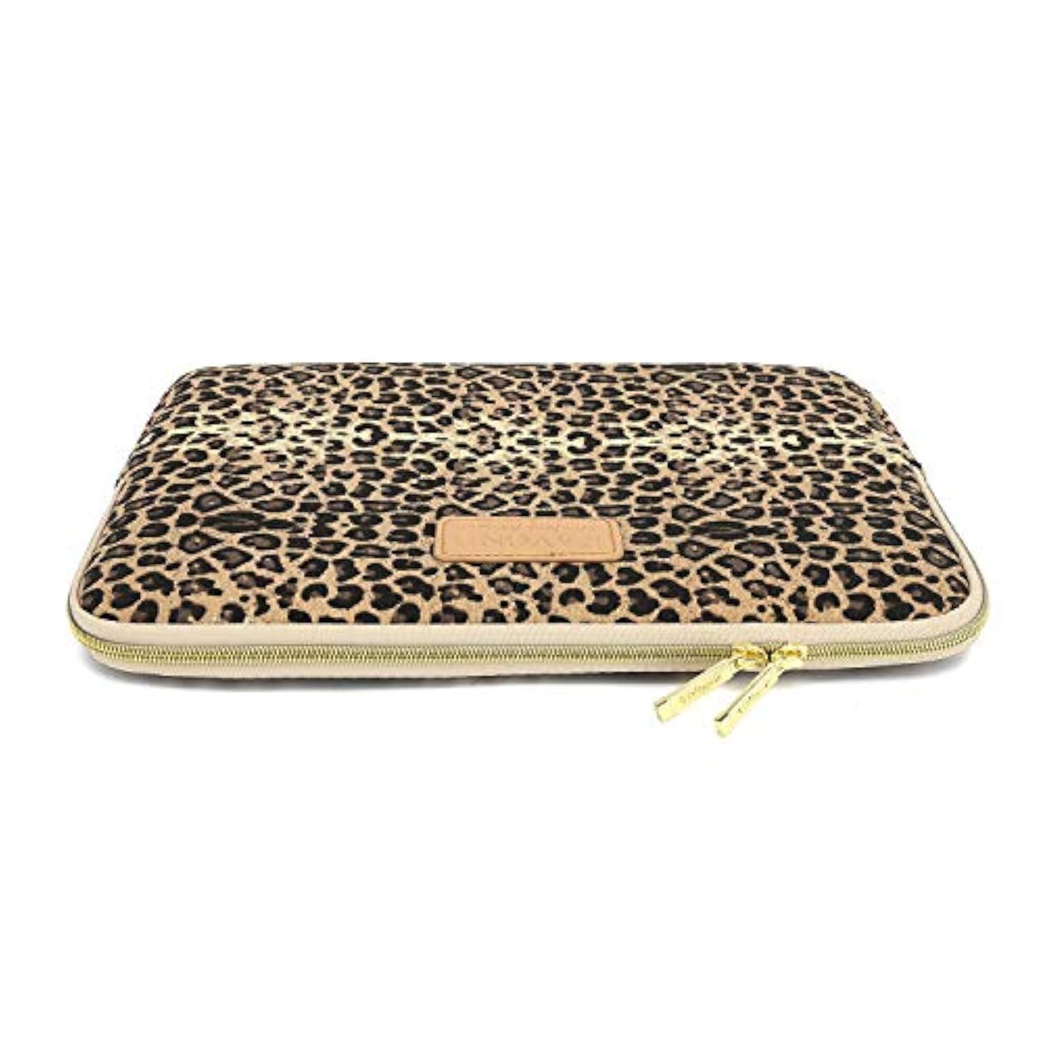 Kayond KY-03 Canvas Fabric 14.1 Inch Laptops Sleeve - Brown Leopard Print