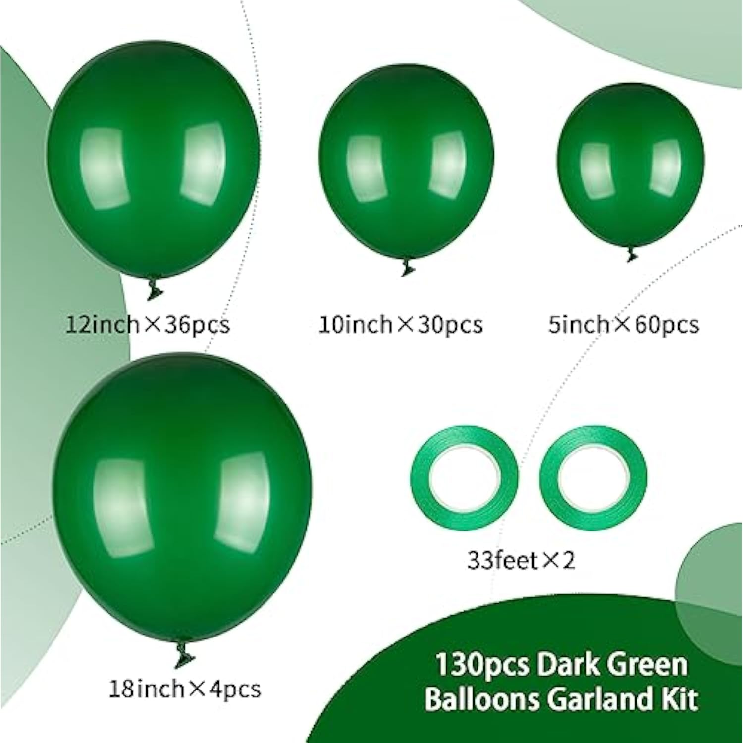 130Pcs Red Balloons Arch Kit, 18" 12" 10" 5" Different Sizes Pack Red