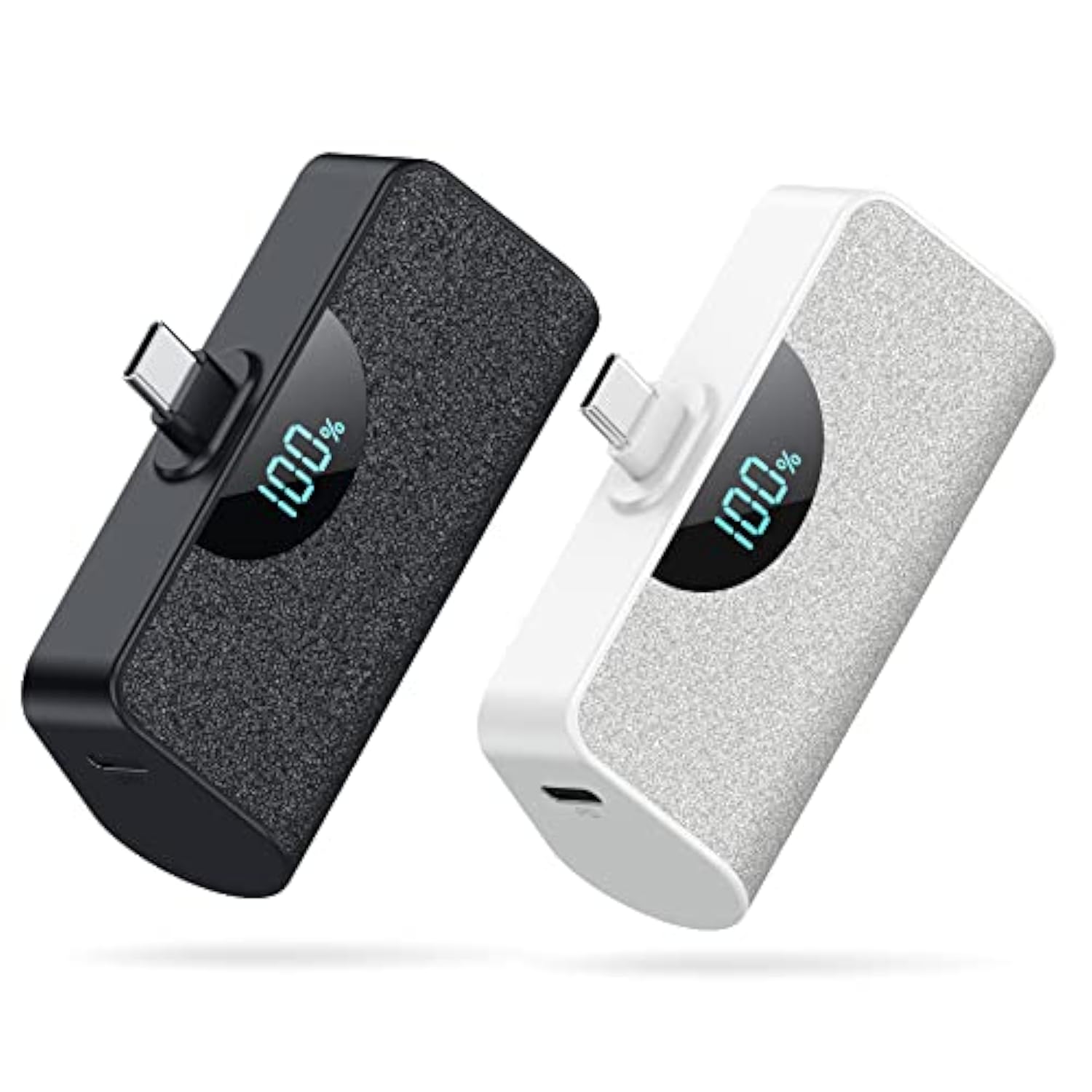 [2 Pack]Mini Portable Charger Usb-C Power Bank 5200Mah,Lcd Display Pd Fast Charging Battery Pack Backup Charger Compatible With Iphone 16/16 Plus/16 Pro/16 Pro Max/15 Series,Samsung,Android Phones Etc