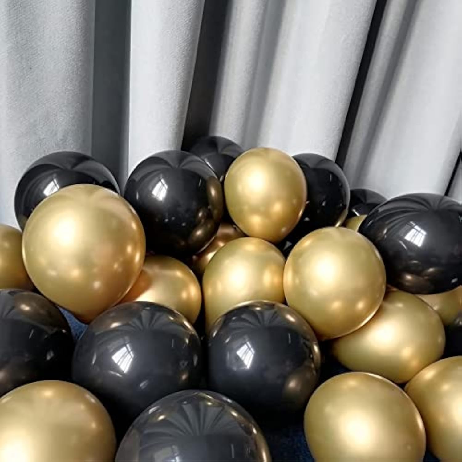Black And Gold Balloon Garland Arch Kit, Total 142 Pcs 18" 12" 10" 5"