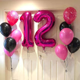 Hot Pink 10 Number Balloons, 40 Inch Giant Number 10 Balloons Foil Mylar Helium Hot Pink Number Balloons For 10Th Birthday Party Supplies Anniversary Event Celebration Decorations