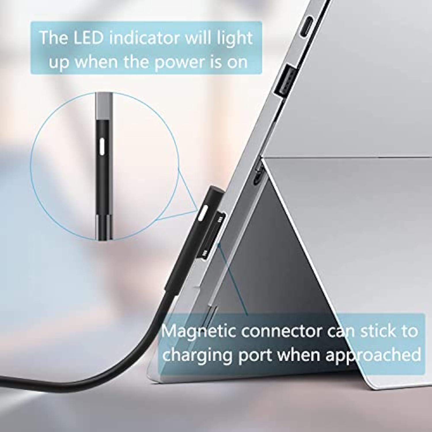 65W Surface Car Charger For Microsoft Surface Pro 9, 8, 7+, 7, 6, 5, 4, 3, X,