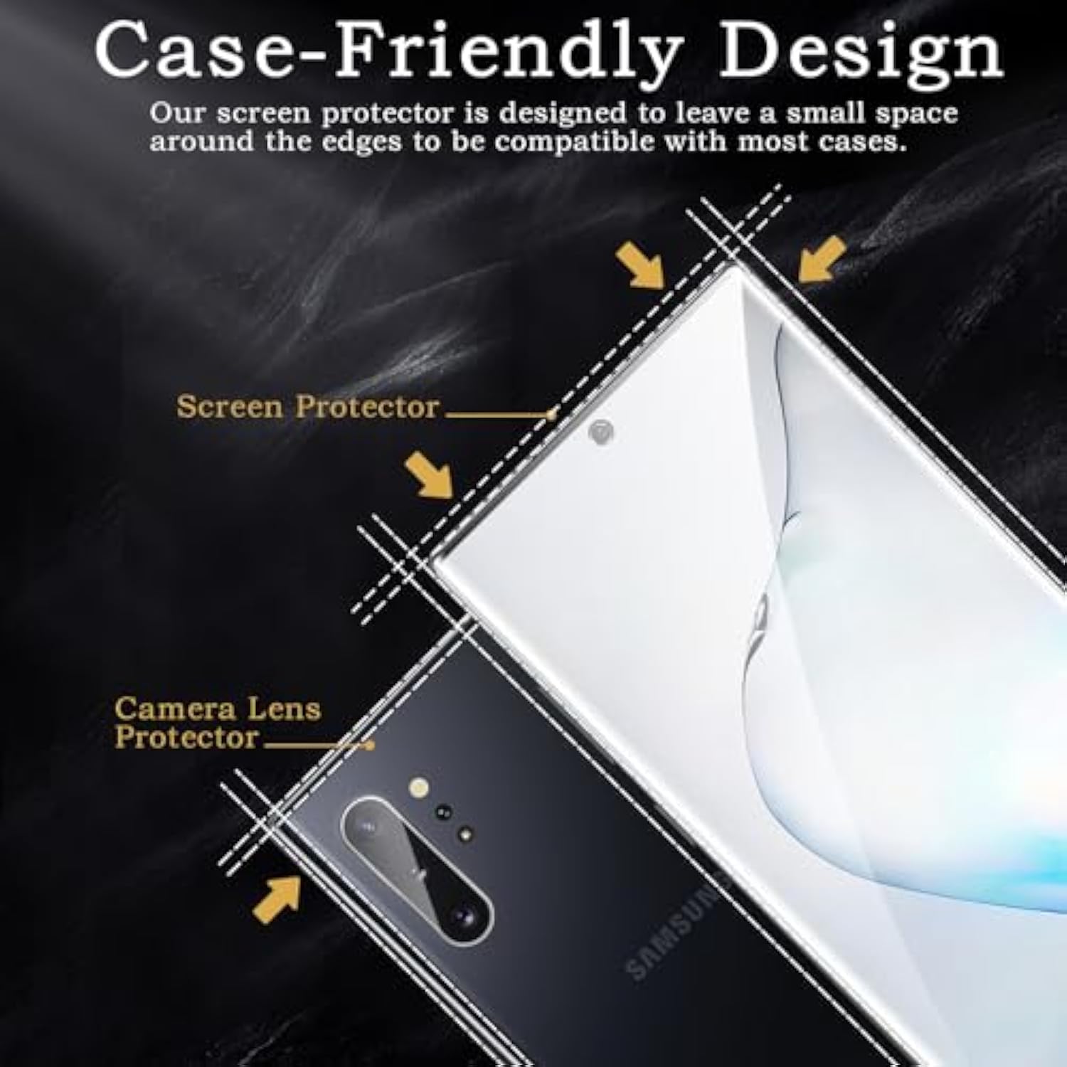 Screen Protector For Samsung Galaxy Note 10, 3D Tempered Glass Film, Ultra Hd 9H Hardness Case Friendly Anti Scratch Bubble Free Ultra Resistant Oil-Resistant Shatter Protection, 2-Pack