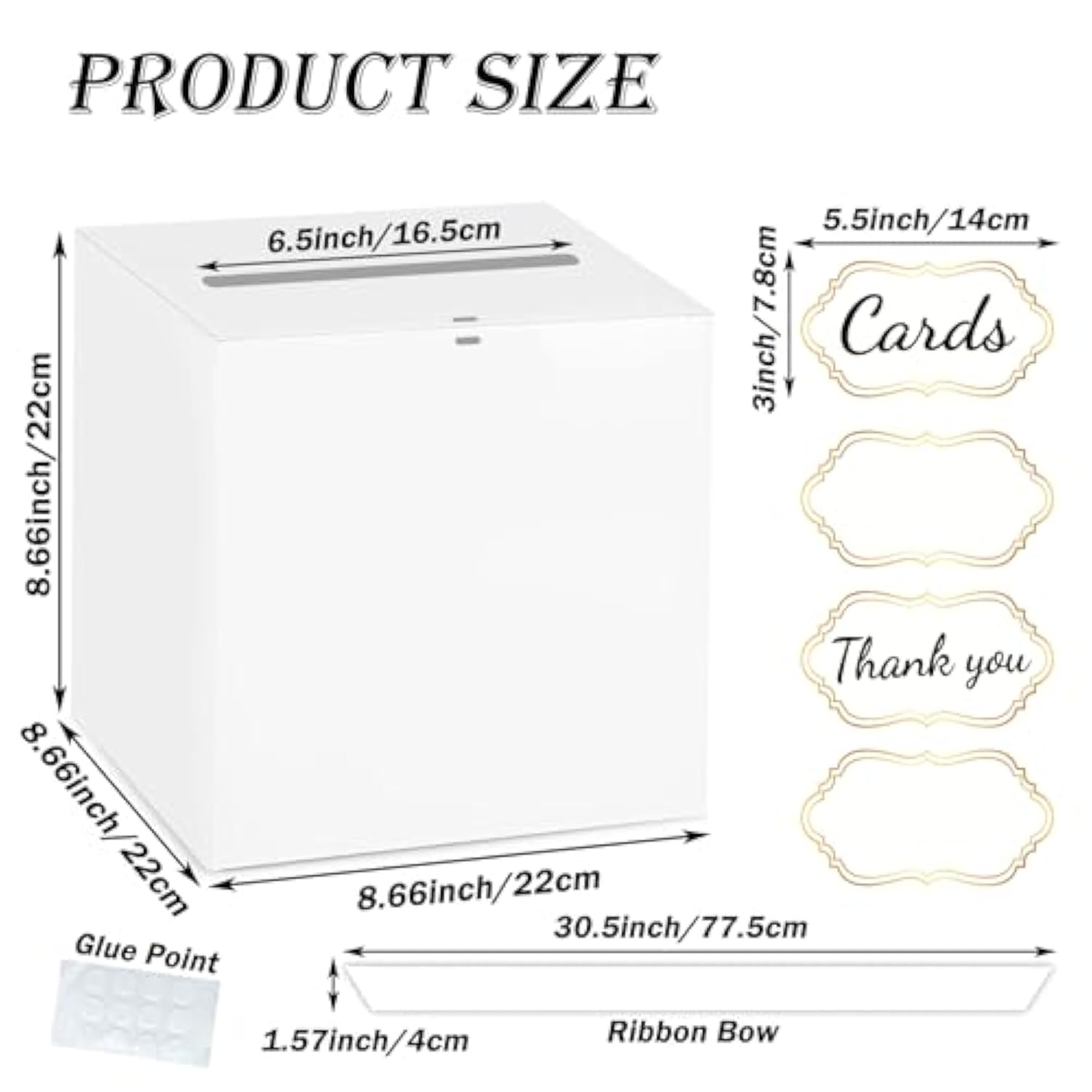 White Wedding Card Box For Wedding Cards At Reception, Birthday, Baby Shower, Graduation Box Party, Raffle, Anniversaries?Money Boxes Holder