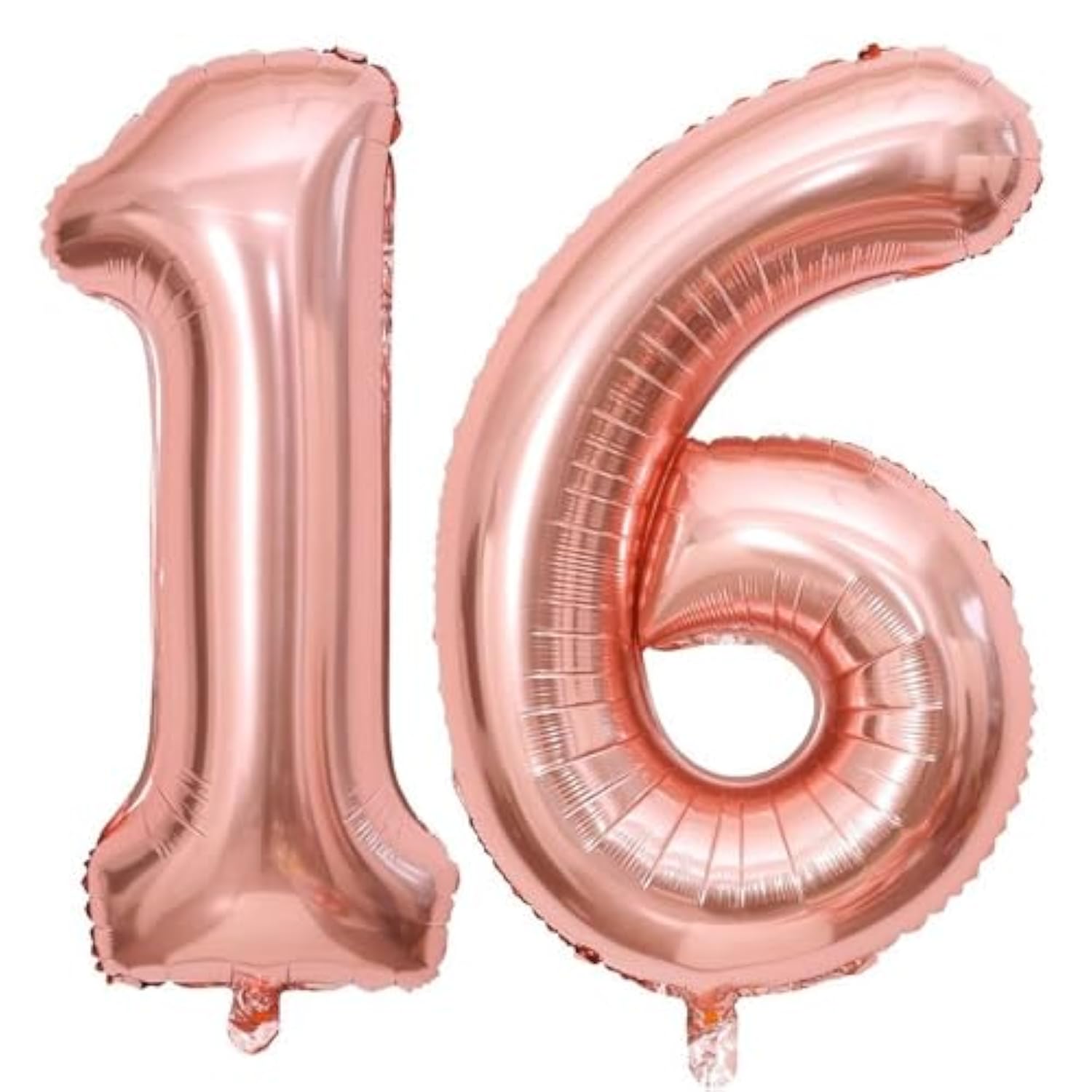 Rose Gold 16 Number Balloons  40" Giant Foil Mylar for 16th Birthday Decor