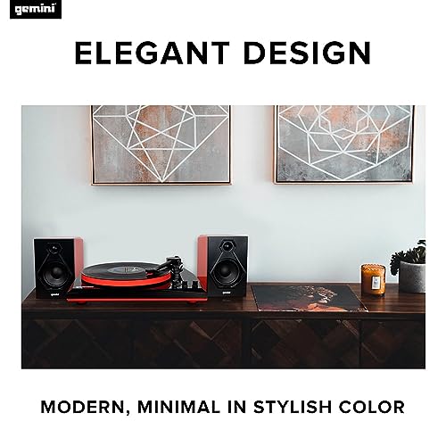 Sound TT-900 - Stylish 3-Speed Turntable with Wireless Bluetooth, Pitch Control, and Powerful 50W Speakers (Red)