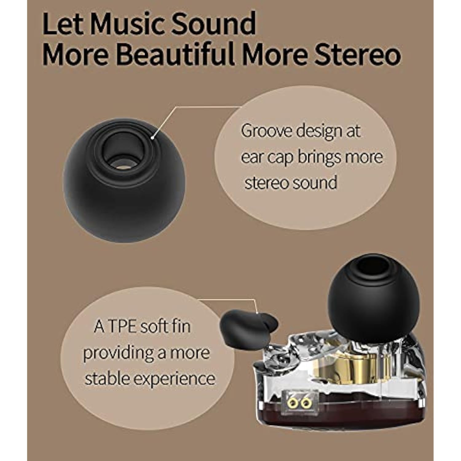 Ccz In Ear Monitor Wired Earbud In Ear Headphones,1Dd Hifi Bass Immersive Sound Earphones, For Drummer Musicians Singer Stage Earbuds, Patented Ear Tips Headset, Coffee Bean(Brown No Mic)