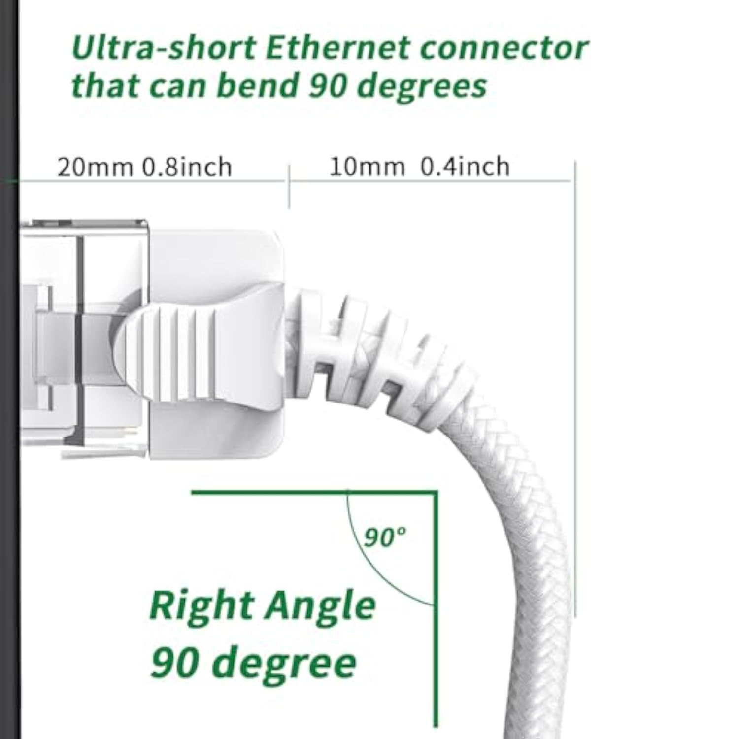 2Pack Nylon Braided Cat6A Ethernet Cable-White,Ultra Slim Cat6 Ethernet Patch