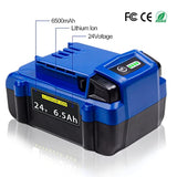6.5Ah Replacement Kobalt 24V Lithium Battery 2 Pack For Cordless Tools