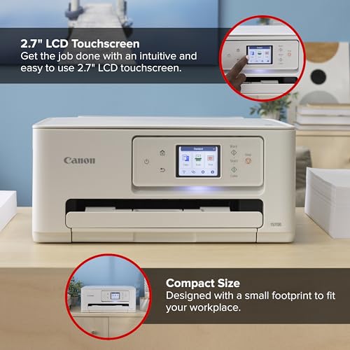 Pixma Ts7720 Wireless All-In-One Inkjet Printer Print, Copy, Scan Auto Duplex, 15/10 Ppm, 2.7 Touchscreen, Compact Home Photo Printer With Easy Setup