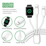 3 In 1 Phone And Apple Watch Charger Cord, Apple Watch Charging Cable Usb Compatible With Iwatch Series 10 9 8 7 6 5 4 3 2 1 Se 2/1 Ultra 2/1, Iphone 14/13/12/11/Pro/Max/Xs/X/Airpods/Ipad, 4Ft/1.3M