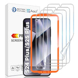 4-Pack For Samsung Galaxy S25 Plus/S24 Plus Screen Protector Film [Not Glass] Bubble Free Galaxy S25 Plus/S24 Plus 5G Hybrid Film [Fingerprint Compatible][7H Hybrid]